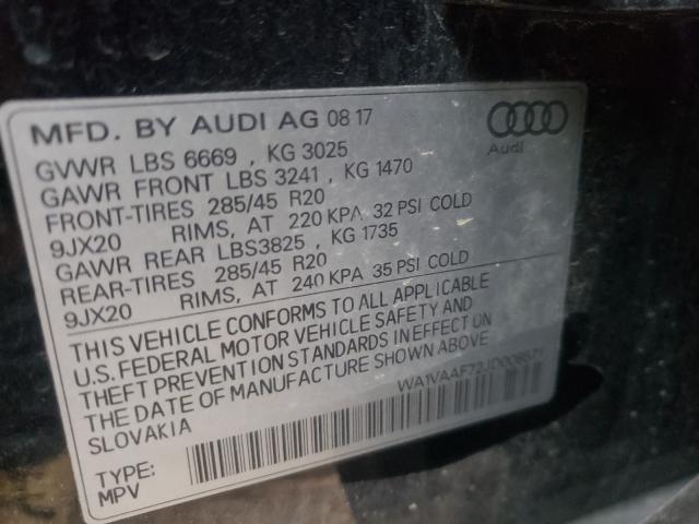 VIN WA1VAAF72JD008571 2018 Audi Q7, Prestige no.10