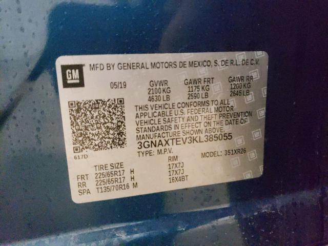 2019 CHEVROLET EQUINOX LT 3GNAXTEV3KL385055