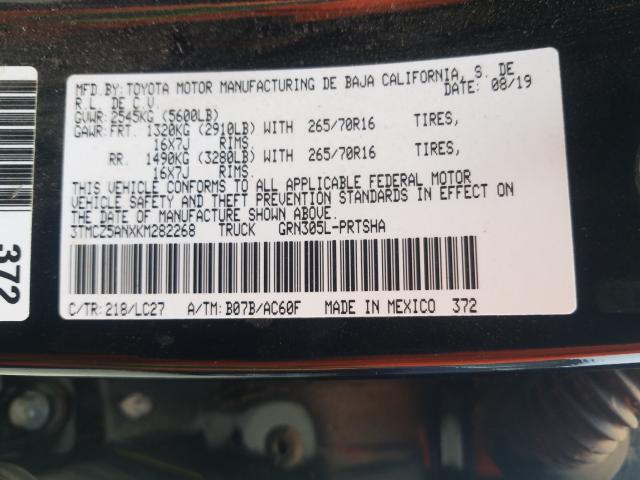 2019 TOYOTA TACOMA 3TMCZ5ANXKM282268