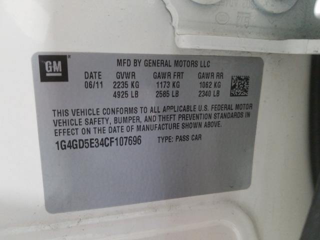 2012 BUICK LACROSSE P 1G4GD5E34CF107696