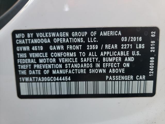 2016 VOLKSWAGEN PASSAT 1VWAT7A30GC044454