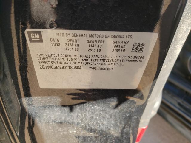 2013 CHEVROLET IMPALA LTZ 2G1WC5E36D1189564