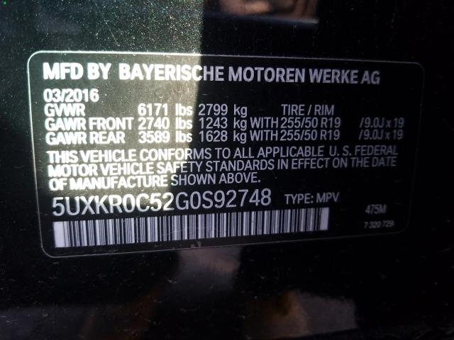 2016 BMW X5 XDRIVE3 5UXKR0C52G0S92748