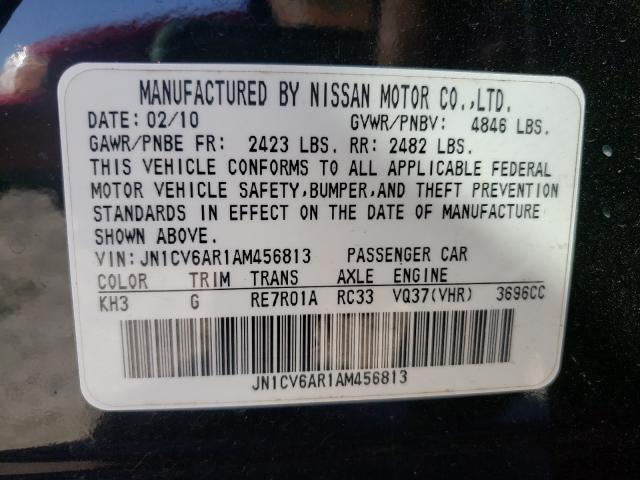 2010 INFINITI G37 JN1CV6AR1AM456813