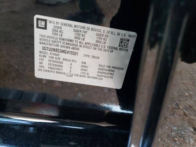 2017 GMC SIERRA K15 3GTU2NEC9HG415501