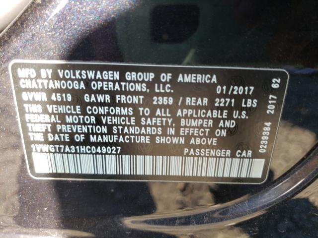 2017 VOLKSWAGEN PASSAT SE 1VWGT7A31HC049027