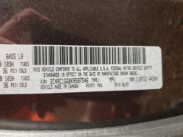 2019 CHRYSLER PACIFICA L 2C4RC1GG6KR587546