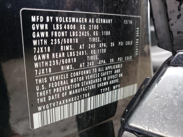 2017 VOLKSWAGEN TIGUAN SPO WVGTV7AX9HK021766