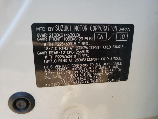 2011 SUZUKI GRAND VITA JS3TD0D70B4100153