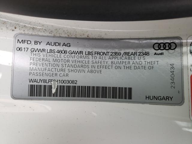 2018 AUDI A3 PREMIUM WAUY8LFF6J1003082