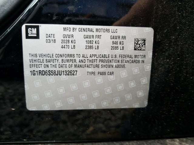 VIN 1G1RD6S58JU132627 2018 Chevrolet Volt, Premier no.10