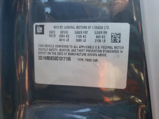 2012 CHEVROLET IMPALA 2G1WB5E32C1317106