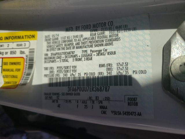 2014 FORD FUSION S H 3FA6P0UU7ER368787
