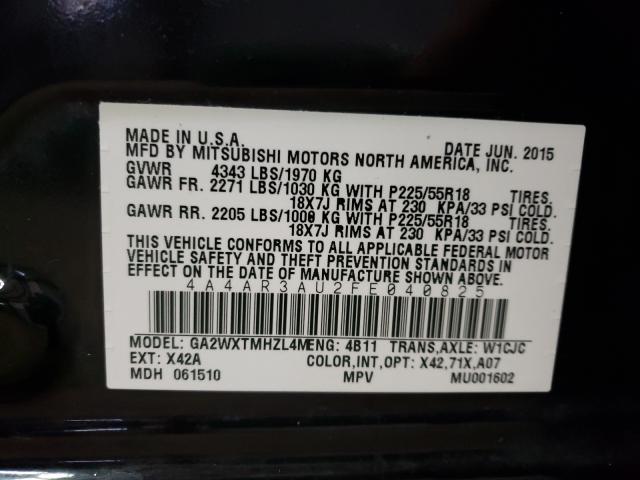 2015 MITSUBISHI OUTLANDER 4A4AR3AU2FE040825