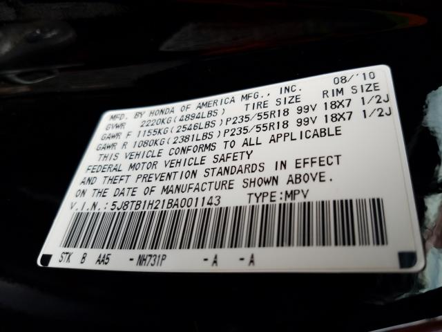 2011 ACURA RDX 5J8TB1H21BA001143