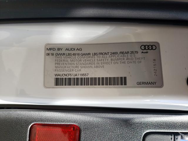 2018 AUDI A5 PRESTIG WAUCNCF51JA119557