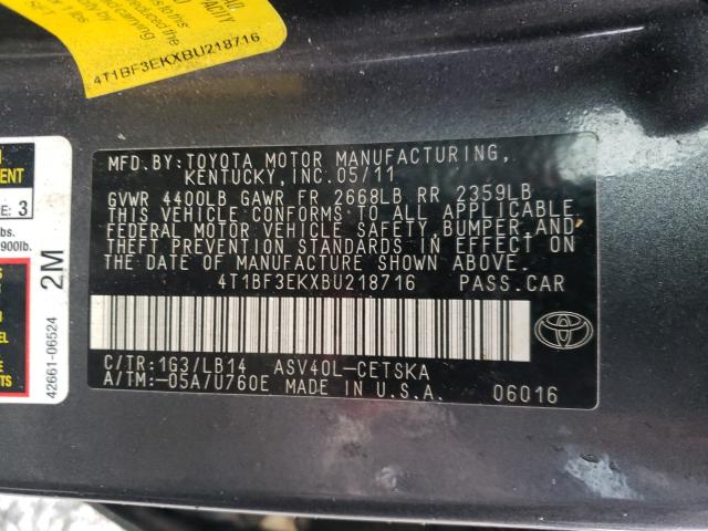 2011 TOYOTA CAMRY 4T1BF3EKXBU218716