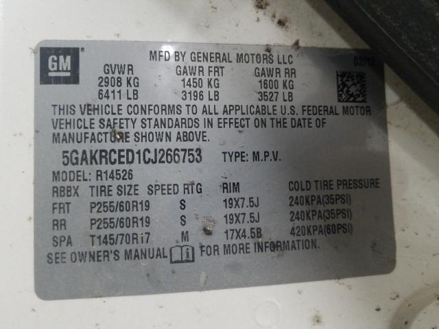 2012 BUICK ENCLAVE 5GAKRCED1CJ266753