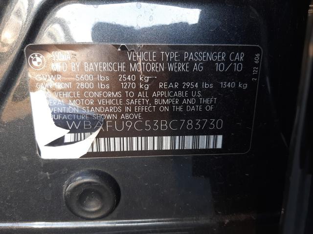 2011 BMW 550 XI WBAFU9C53BC783730