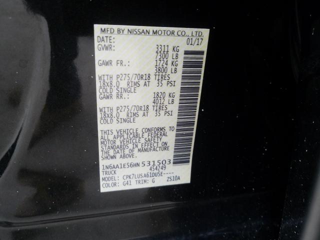 2017 NISSAN TITAN SV 1N6AA1E56HN531503