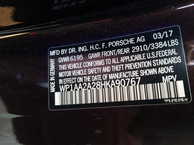 2017 PORSCHE CAYENNE WP1AA2A28HKA90767