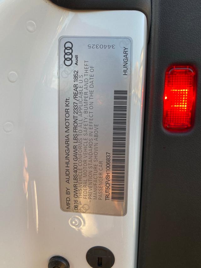 2017 AUDI TT TRUT5CFV8H1006837