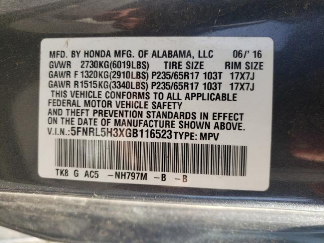 2016 HONDA ODYSSEY SE 5FNRL5H3XGB116523