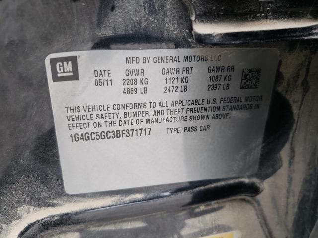 2011 BUICK LACROSSE C 1G4GC5GC3BF371717