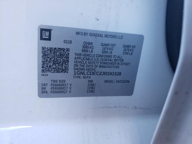 1GNLCDEC2JR241528 CHEVROLET TAHOE 2018