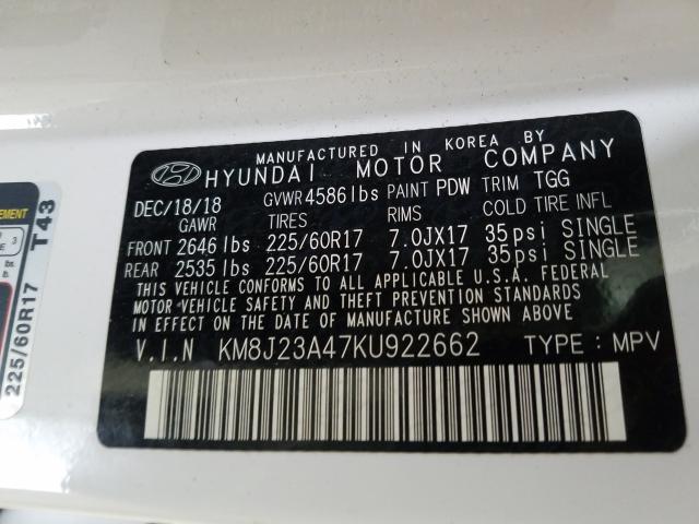 2019 HYUNDAI TUCSON SE KM8J23A47KU922662