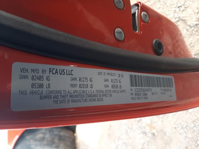 2016 DODGE CHALLENGER 2C3CDZFJ6GH349776