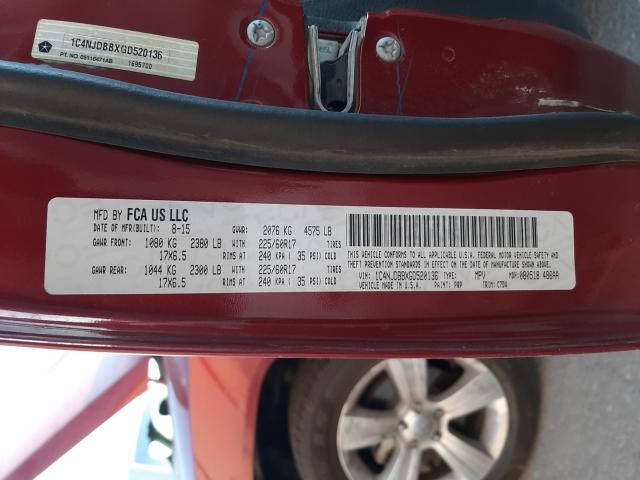 2016 JEEP COMPASS SP 1C4NJDBBXGD520136