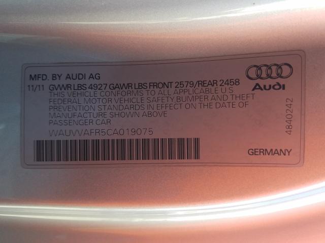 2012 AUDI S5 PRESTIG WAUVVAFR5CA019075