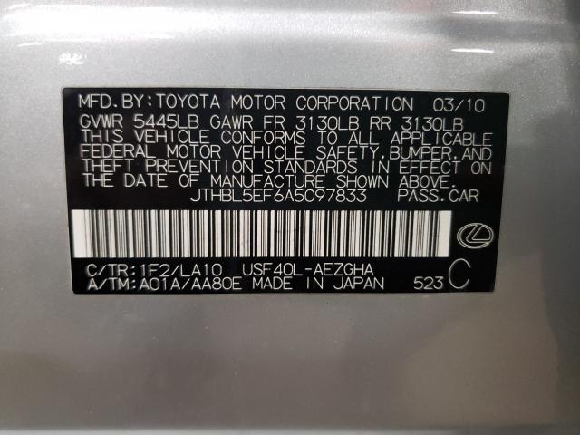 2010 LEXUS LS 460 JTHBL5EF6A5097833
