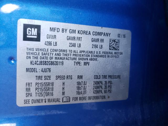 2016 BUICK ENCORE CON KL4CJBSB2GB635119