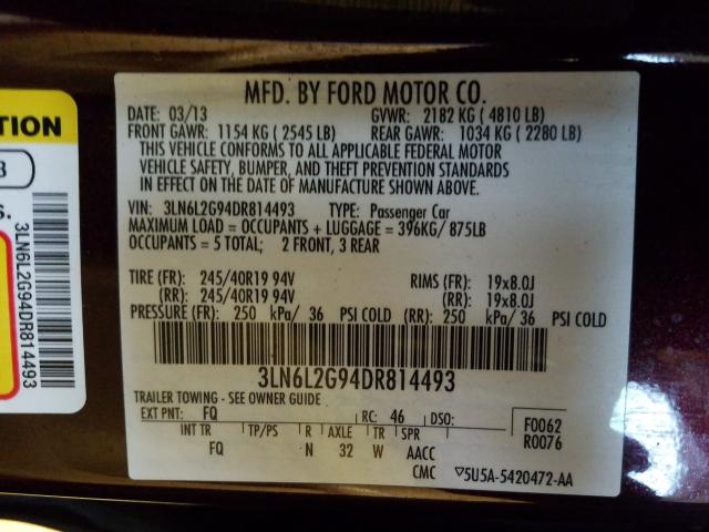 2013 LINCOLN MKZ 3LN6L2G94DR814493