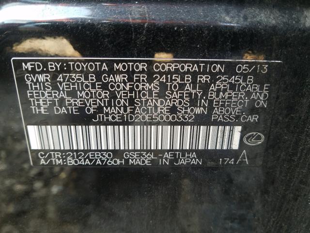 2014 LEXUS IS 350 JTHCE1D20E5000332