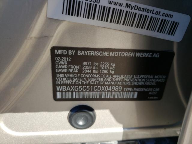 2012 BMW 528 I WBAXG5C51CDX04989