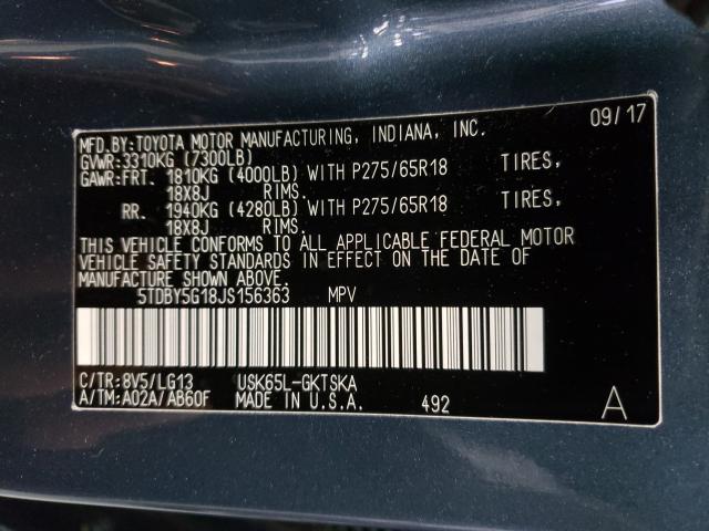 2018 TOYOTA SEQUOIA SR 5TDBY5G18JS156363