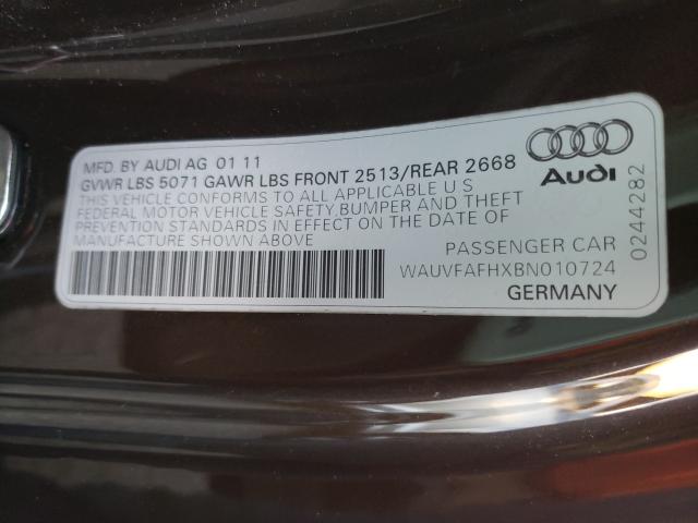 2011 AUDI A5 PRESTIG WAUVFAFHXBN010724