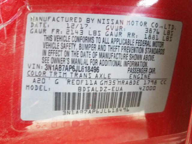 2018 NISSAN SENTRA 3N1AB7AP6JL618496