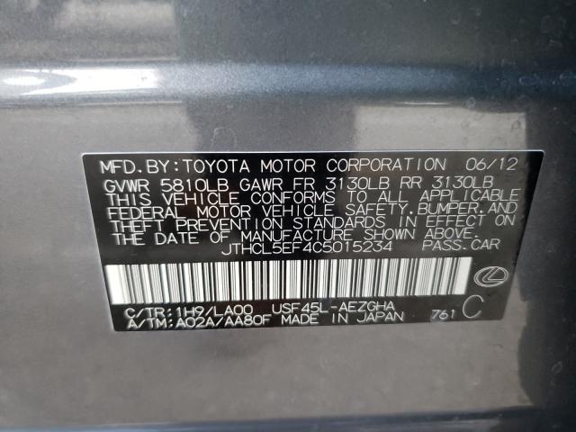 2012 LEXUS LS 460 JTHCL5EF4C5015234