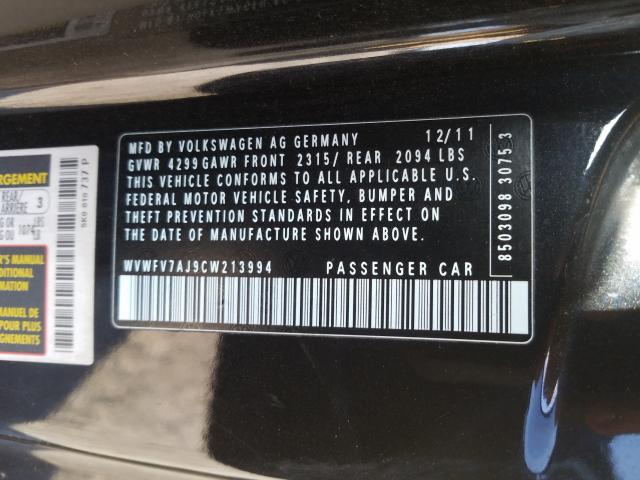 2012 VOLKSWAGEN GTI WVWFV7AJ9CW213994