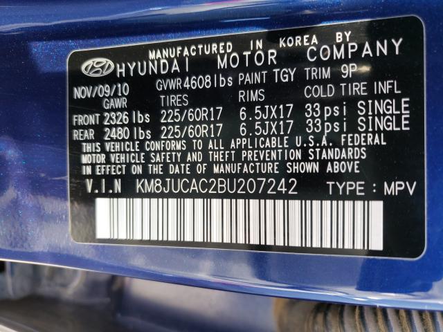 2011 HYUNDAI TUCSON GLS KM8JUCAC2BU207242