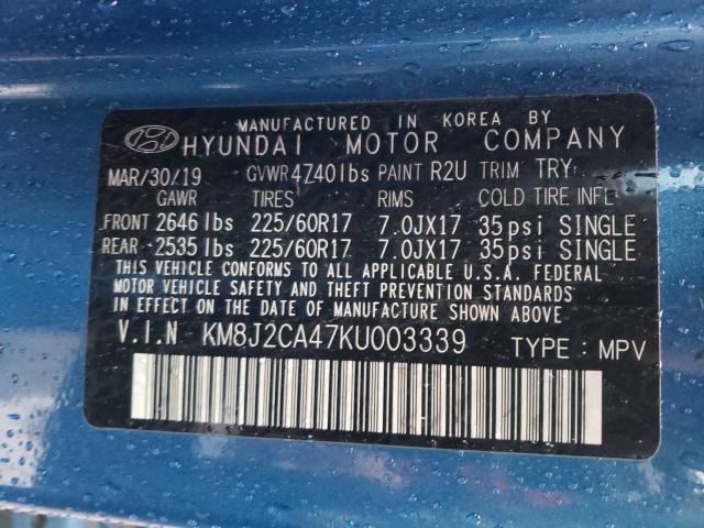 2019 HYUNDAI TUCSON SE KM8J2CA47KU003339