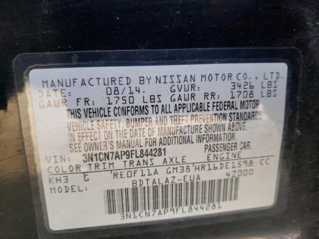 2015 NISSAN VERSA S 3N1CN7AP9FL844281