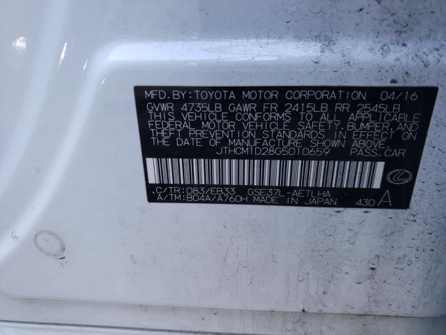 2016 LEXUS IS 300 JTHCM1D28G5010659