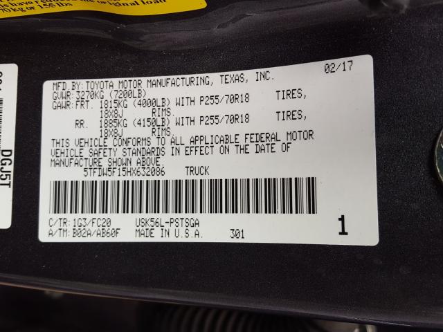 2017 TOYOTA TUNDRA CRE 5TFDW5F15HX632086