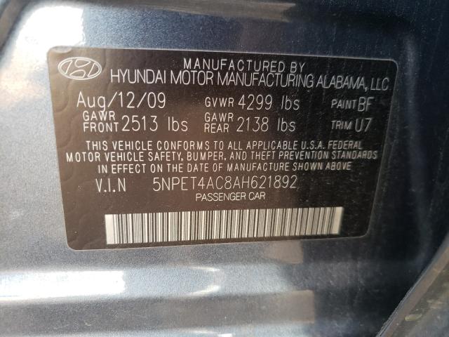 2010 HYUNDAI SONATA 5NPET4AC8AH621892