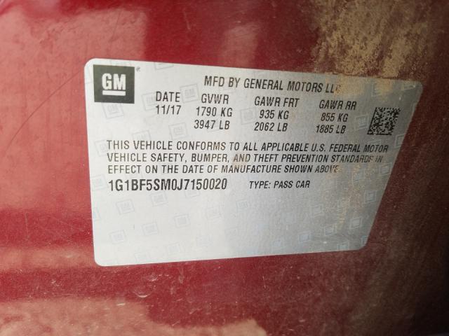 2018 CHEVROLET CRUZE PREM 1G1BF5SM0J7150020